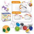 thumbnail image 1 of Multicolor Easter Egg Matching Game 12 Piece Set With Chicken Storage Box Shape Sorter Toy Early Learning Educational Toy For Toddlers Fine Motor Skills Toy Pull String Toy 6.9X5.9X5.3 Inc, 1 of 9