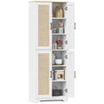 thumbnail image 1 of HOMCOM Kitchen Pantry with 4 Rattan Doors and Adjustable Shelves, White, 1 of 10