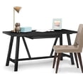 thumbnail image 2 of SIMPLIHOME Dylan SOLID WOOD Modern Industrial 60 inch Wide Home Office Desk, Writing Table, Workstation, Study Table Furniture in Black, 2 of 5