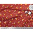 thumbnail image 3 of Soimoi Tissu Satin Modal Rouge Tranche de Fromage & Rats Imprimé pour Enfants Tissu au Mètre 42 Pouces de Large, 3 of 3