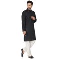 thumbnail image 4 of SKAVIJ Hommes Kurta Pyjama Ensemble Coton à Manches Longues Robe de Yoga du Soir Black XXL, 4 of 6
