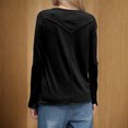 thumbnail image 4 of Yanlir Haut à Dos Patchwork pour Femmes Manches Longues Col Rond Décontracté Couleur Unie Confortable Extensible Chemise de Travail (Noir, m), 4 of 8