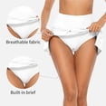 thumbnail image 3 of Women Swim Skirt Drawstrings Sides Swim Shorts Bathing Suit Skirted Swimsuit Bottom, 3 of 6