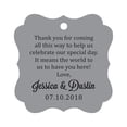 thumbnail image 1 of Darling Souvenir Custom Wedding Thank You Message Gift Tags Personalized Party Favor Hang Paper Tags-Gray-100 Tags, 1 of 1