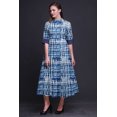 thumbnail image 4 of Bimba Robe Chemise Décontractée pour Femmes Shibori Imprimée Fête Mi-Mollet Évasée - X-Grand, 4 of 5