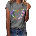 thumbnail image 1 of SMihono Hauts pour Femmes Été Chic Décontracté Femmes Décontracté Impression de Lettres Manches Courtes Col Rond T-Shirt Ample Blouse Hauts Grande Taille T-Shirt, 1 of 6