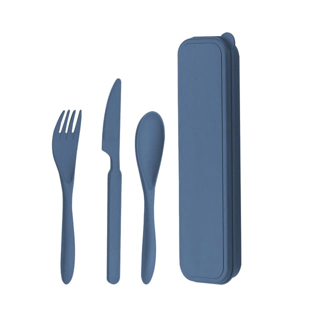 Stainless Steel Knife Fork Spoon Set Portable Travel Cutlery Set with Carrying Case 3 Piece