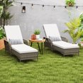 thumbnail image 2 of Gymax Chaise Longue de Patio en Rotin pour l'Extérieur, Ensemble de 2, Gris Mixte, 2 of 10