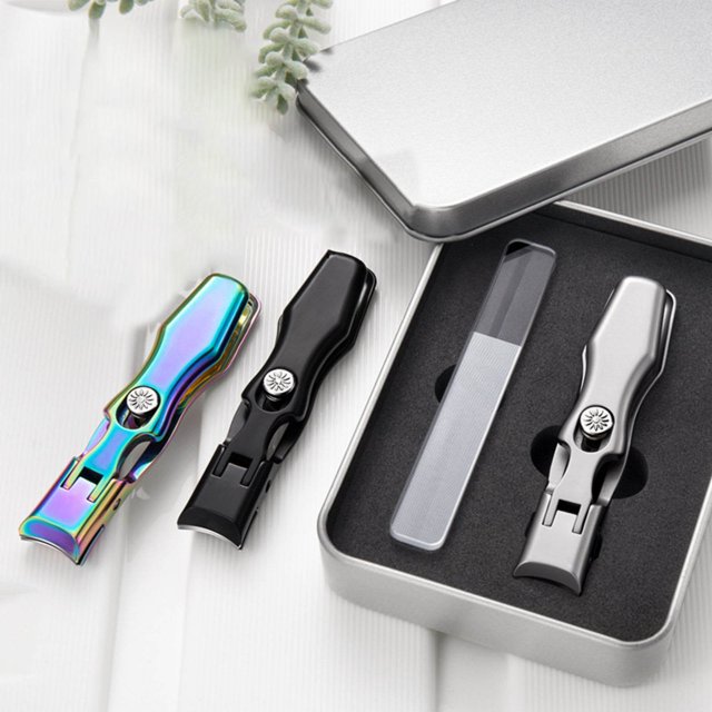 Dvkptbk nail clippers Antisplash Nail Clippers Set-stainless Steel File + Portable Iron Case Nail Tools