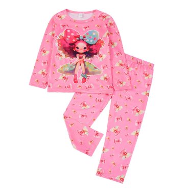 Glow In The Dark Kids Pajama Set For Boys And Girls Long Sleeve And Pants 3 8 Years Cute Printed Sleepwear For Home Use Boys Outfits&Set Pink 5Y/4 —5