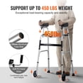 thumbnail image 3 of KFFKFF Folding Walker with Detachable Armrests, Customizable Height Foldable Walker Featuring 5" Sturdy Wheels, Lightweight Aluminum,Forward-Wheeling Assistance Device for Elderly, Disabled, 3 of 9