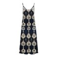 thumbnail image 4 of Ovzne Robes d'Été pour Femmes 2025 Robe pour Femme Robes d'Été pour Femmes Imprimé Sans Manches Col Rond Robe Décontractée Longues Robes Grande Taille Robe Imprimée Liquidation, 4 of 5