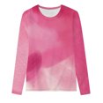 thumbnail image 3 of RKSTN Chemises à Manches Longues pour Femmes Mode Chandail à Col Rond Imprimé Teinture sur Nœuds Décontracté Sortie Blouses Amples Hauts, 3 of 3