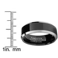 thumbnail image 4 of Men's 8MM Flat Top Two Tone Black Tungsten Ring Wedding Band, 4 of 5