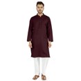 thumbnail image 1 of Atasi Ensemble Kurta Pyjama 2 Pcs pour Homme, Col Henley, Kurta Long Décontracté, 1 of 7