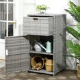 thumbnail image 2 of Outsunny Outdoor Towel Rack for Pool w/ Two Storage Space Towel Rack, Gray, 2 of 10