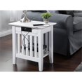 thumbnail image 2 of AFI Table d'Appoint en Bois Massif 14 Pouces avec Chargeur Intégré en Blanc, 2 of 10