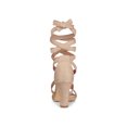 thumbnail image 2 of BLISSFUL STEP Women's Sandals Solid Color Mid Block Heels Lace up Sandals Nude 8, 2 of 7