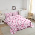 thumbnail image 3 of Erosebridal Ensemble de Couette à Fleurs Roses Printanières, Couette en Duvet Florale Botanique, Décor Maison Feuilles, Réversible 2 Pcs, 3 of 8