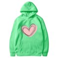 thumbnail image 5 of Penkiiy Mode Décontractée pour Femmes Impression de la Saint-Valentin Hauts à Manches Longues Chandails en Molleton TG Vert, 5 of 5