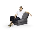 thumbnail image 3 of Gouchee Home Twist Brava Grey Bean Bag Chair – Water-Repellent Polyester Oxford Fabric with Polystyrene Bead Filling, Suitable for Adults and Teens, Convertible Seating for Living Room or Dorm, 3 of 9