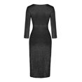 thumbnail image 5 of Ketyyh-chn99 Robes de Soirée pour Femmes Robe de Mariage Robe de Fête Col en V Élégante Robe Longue Formelle Robes de Soirée pour Femmes Noir,G, 5 of 5