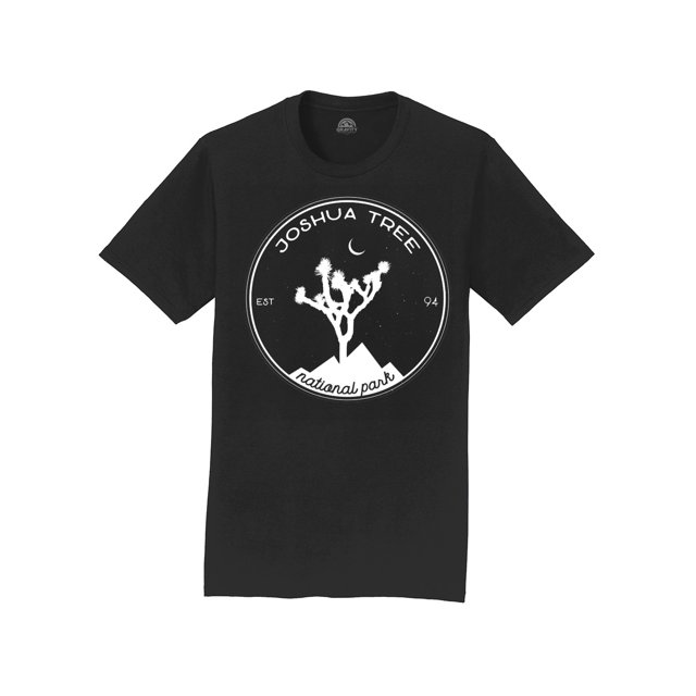 Gravity Outdoor Co. T-Shirt Homme Joshua Tree - Logo Blanc - Noir de Jais - Petit