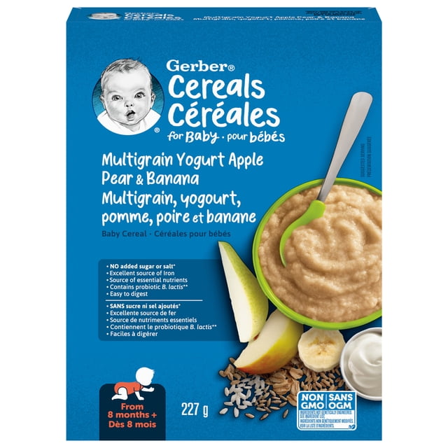 GERBER Stage 3 Multigrain Yogurt Apple Pear Banana Baby Cereal
