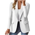 thumbnail image 1 of TIMIFIS White Women's Blazer Cardigan Button Notch Laple Long Sleeve Open Front Cardigan with Pocket Solid Color Jacket Work Office Blazer Outfall Business Clothes, 1 of 6