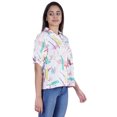 thumbnail image 3 of Moomaya Womens Printed Top Roll-Up&nbsp;Sleeve Collar Neck Button-Down Shirt, 3 of 7