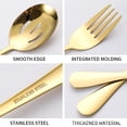 thumbnail image 3 of Ensemble d'Ustensiles de Service en Acier Inoxydable Premium 410 avec Cuillère, Pince à Steak et Fourchettes Multi-Usages – Couverts Résistants à la Rouille et Faciles à Nettoyer pour Repas Décontractés et Fins, Design Doré Élégant, 3 of 6
