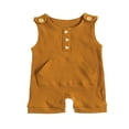 thumbnail image 1 of Baby Knitted Romper Short Sleeve O-neck Button Up Jumpsuit, 1 of 5