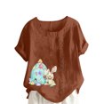 thumbnail image 1 of Birdeem Chemise Décontractée Oversize d'Été pour Femmes Col Rond Manches Courtes Imprimé Floral Ample, 1 of 5