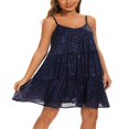 thumbnail image 2 of MesaSe Robe Gâteau à Volants Superposés pour Femmes, Paillettes, Bretelles Spaghetti, Mini-Robe Dos Nu, Robe Camisole de Fête et de Danse, 2 of 7