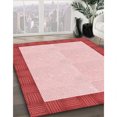 thumbnail image 3 of Ahgly Tapis Rond Lavable en Machine Intérieur Transitionnel Rouge Clair Rose, 3 Pieds Rond, 3 of 7