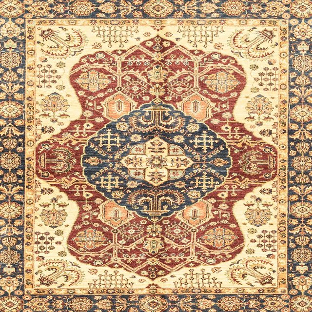 Ahgly Company Tapis d'Intérieur Carrés Abstraits Rouges Abstraits pour Aire, 5 Pieds Carré