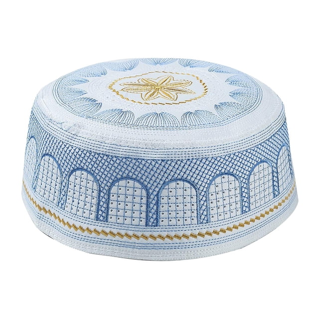 Esquirla Chapeau de Prière pour Hommes Broderie Bleu