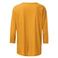 thumbnail image 4 of Birdeem Womens Casual Solid Color Round Neck Three Quarter Sleeve Tops Blouse, 4 of 12