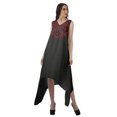 thumbnail image 2 of Moomaya Robe de Plage pour Femmes Sans Manches en Rayonne Unie à Ourlet Asymétrique pour Fête, 2 of 5