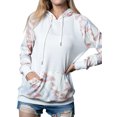 thumbnail image 1 of Sweat à Capuche pour Femmes avec Poche Kangourou Colorblock et Cordon de Serrage, Manches Longues, 1 of 6