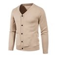 thumbnail image 1 of QIPOPIQ Cardigans Décontractés pour Hommes Coupe Ajustée Col en V Basique Conçus Manches Longues Boutonnés Liquidation, 1 of 7
