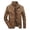 Khaki, variant on Mens Jacket Winter Mens Autumn And Winter Casual Baseball Uniform Leather Jacket Leather Jacket