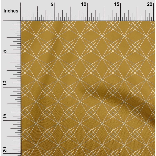 oneOone Georgette Viscose Fabric Shapes Geometric Sashiko Print Decor Fabric Printed BTY 42 Inch Wide
