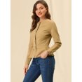 thumbnail image 4 of INSPIRE CHIC Veste en Denim à Basque pour Femme, Col Rond, Sans Col, Boutonnée, 4 of 6