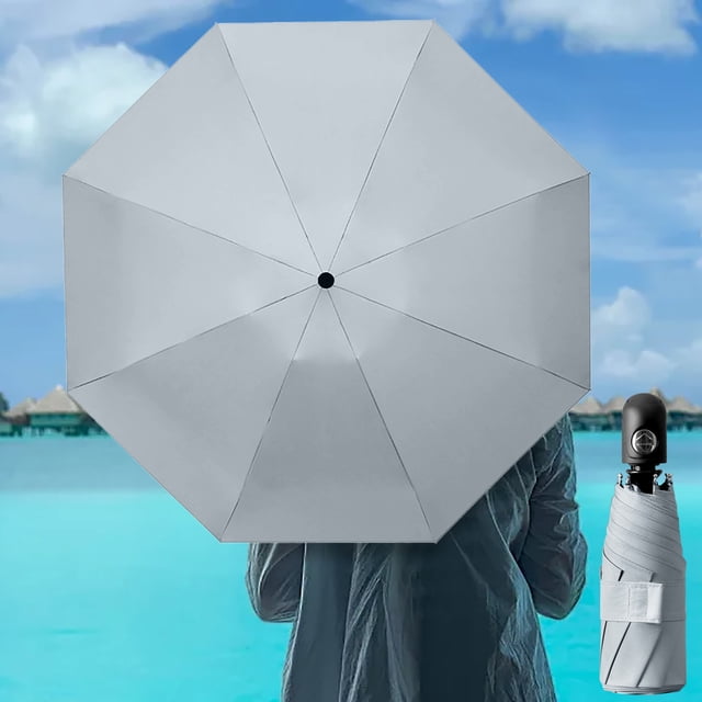 BAOPAI Compact 5-Fold Automatic Black Coated Sunshade Umbrella Portable Pocket Designs Lightweight Travel Outdoor UV Protection Rainproof For Men Women