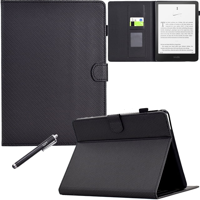 GSFY Case for All-new 7" Kindle Paperwhite 12th Gen & Kindle Colorsoft Signature Edition 2024 Release, Smart Premium PU Leather Wallet Stand Protective Cover Auto Sleep Wake, Black