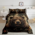 thumbnail image 2 of Erosebridal Brown Bear Bedding Full Comforter Set, Jungle Wildlife Down Comforter, Reversible, 2 of 7