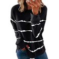 thumbnail image 2 of hoksml Vêtements d'Automne Mode Femme T-Shirt à Col Rond à Manches Longues d'Été Imprimé Décontracté Ample Blouse Chandail Hauts Liquidation, 2 of 6