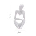 thumbnail image 3 of GUOOL Abstrait Sculpture Fait Main Résine Pensée Homme Maison r Ative Figure Main Blanc Gauche, 3 of 9