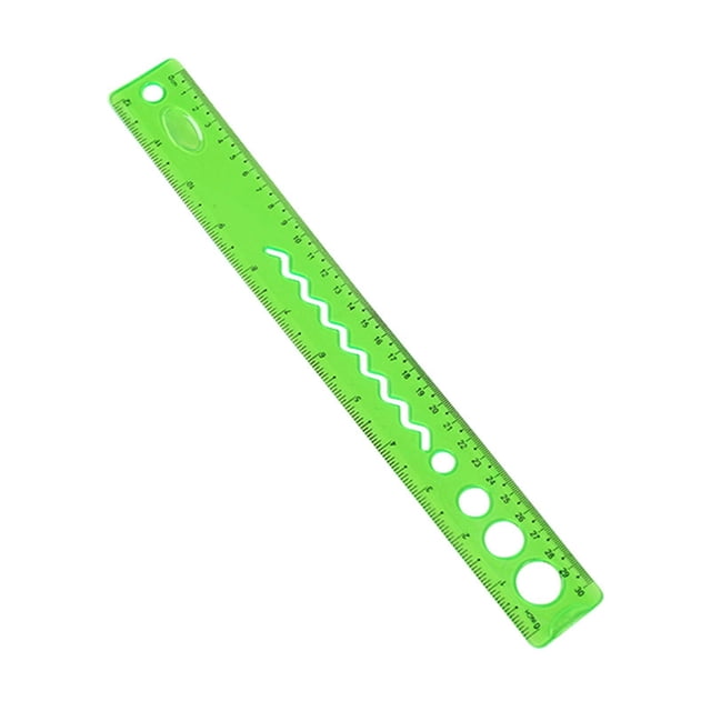 ZTTD 1 PCS Flexible Ruler Bendable Unbreakable Safe Soft Transparent Clear Shatterproof Clear Rulers Straight Flat Plastic Ruler for Home Office Adults (Type3-Green)